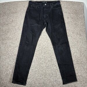 Abercrombie & Fitch Jeans Mens 34x32 Black 90s Slim Vintage Stretch Distressed